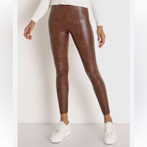 Revolve Commando Leggings NEW Reptile faux leather High Waist Tummy Shaping S